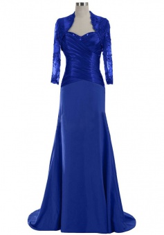 Prom Style Royal Blue Long Chiffon Mother of the Bride Groom Dress Gown Plus Size