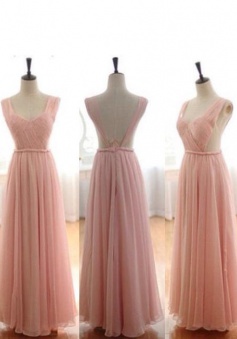 Hot-selling A-line Sweetheart Ruched Long Pink Prom Dresses/Evening Dresses CHPD-7004