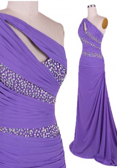 Simple Dress Mermaid Beading One-shoulder Long Prom Dresses/Evening Dresses   CHPD-7188