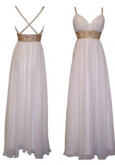 Elegant Sweetheart Spaghetti Long Chiffon Prom Evening Dress