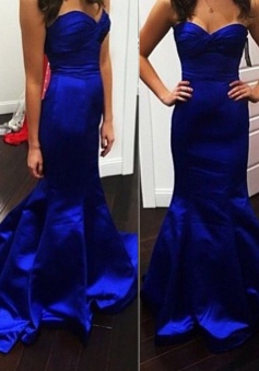 Simple Dress Elegant Sweetheart Royal Blue Mermaid Long Prom Dresses/Evening Dresses SAPD-7360