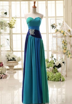 Elegant Sweetheart Princess Long Chiffon Prom Evening Dress