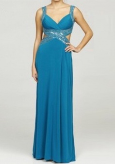 Elegant Mermaid Sweetheart Ruched Floor-length Chiffon Beading Cross Back Prom Dress