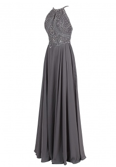 Elegant A-line Floor-length Spagehtti Straps Prom Dress With Beading