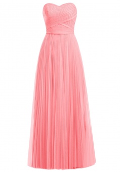 Elegant Sweetheart A-line Long Coral Prom Dress Party Gown