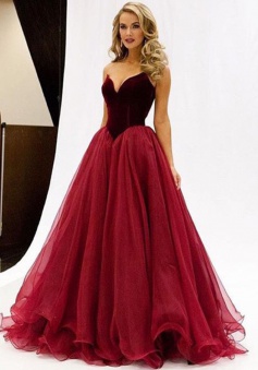 A-Line V-Neck Floor-Length Sleeveless Prom Dress with Ruched