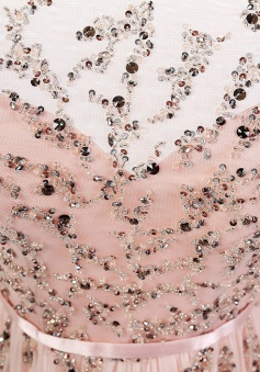 Dramatic A-Line Bateau Long Sheer Sleeves Backless Beading Long Prom Dress with Sash