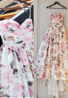 Gorgeous  Sweetheart  Flowers Print Ruffles Bridal Gown/ Wedding Dress