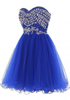 Hot-selling Sexy Sweetheart Royal Blue Homecoming Dress with Rhinestones