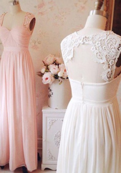 Elegant Square Sleeveless Long Pink Homecoming Dress with Lace Open Back Ruched