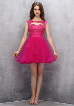 Particular Open Back Short Rose Pink Homecoming Dress with Appliques Sequins 