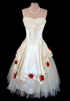 Unique Strapless Mid-Calf Light Champagne Homecoming Dress with Red Handmade Flowers
