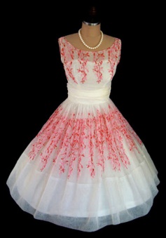 Nectarean Bateau Sleeveless Mid-Calf White Homecoming Dress Printed Red Pattern