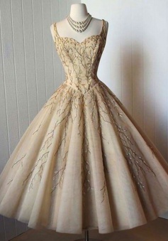 A-Line Straps Tea-Length Sleeveless Champagne Organza Homecoming Dress with Appliques