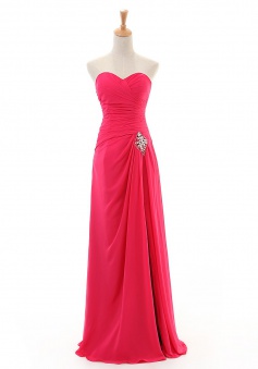 Fashion Sheath/Column Sweetheart Floor-length Chiffon Cocktail Dresses CHDT100007