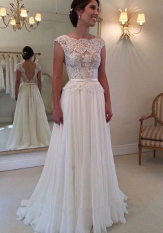 cheap chiffon wedding dress