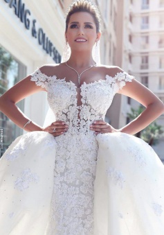 2018 V-neck Off Shoulder Wedding Dresses Lace Ball Gown Bridal Gowns ...