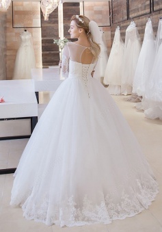 Princess Lace-Up 2018 Bride Dress Cheap Stunning Floor-Length Lace Half-Sleeve Wedding Dress