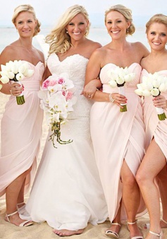 Sheath Sweetheart Floor-Length Pearl Pink Chiffon Bridesmaid Dress with Split