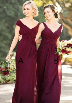 Sheath Off-the-Shoulder Floor-Length Grape Chiffon Bridesmaid Dress