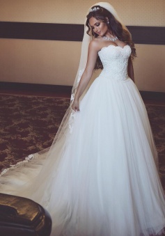 Gorgeous Tulle Sweetheart Sleeveless Lace Long Wedding Dresses