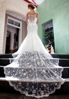 Vintage Spaghetti Strap Mermaid Wedding Dress New Arrival Lace Court Train Bridal Gown