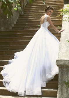 Beautiful Spaghetti Strap Crystal Ball Gown Wedding Dress New Arrival Lace Elegant Bridal Gowns