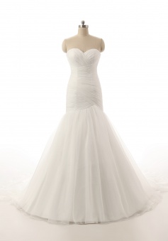 Elegant Simple White Sweetheart Bridal Gown 2018 New Arrival Sexy Mermaid Long Wedding Dress