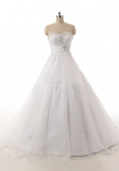 2018 Sweetheart Beading White Long Bridal Gown Beautiful Lace Custom Made Princess Wedding Dress