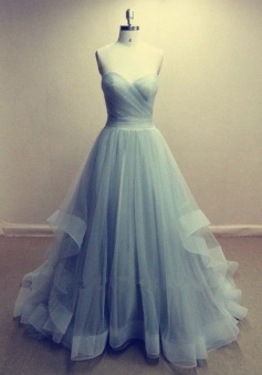 Sweetheart A-line Floor-length Organza Dress with Ruffles