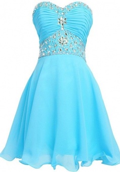 Sexy Stunning Sweetheart Beading Pleats Mini Short Prom/Homecoming Dress