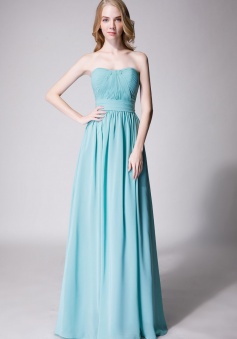 Cute Strapless Sweetheart Chiffon Bridesmaid Dress with Corset Back