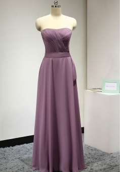 Sweetheart Pleated Chiffon Bridesmaid Dress with Removable Belt