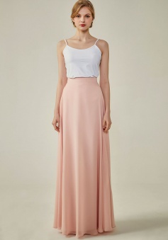 Simple Chiffon Bridesmaid Skirt Long