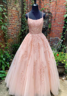 Hot Sale Floor Length Lace Prom Dress with Lace Up Back