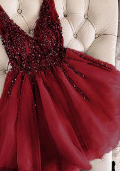 Sexy Burgundy Short homecoming Dress Junior Graduation Gown