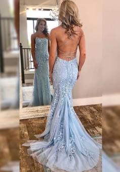 Mermaid Off-the-Shoulder Sweep/Brush Train Prom Dress With Lace