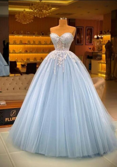 Gorgeous Sweetheart Ball Gown Lace Prom Dresses, Formal Dresses