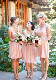 Simple V-neck Princess Short Chiffon Bridesmaid Dress/Wedding Party Dress  CHBD-70982