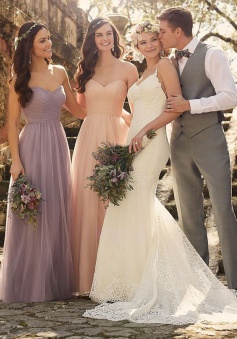 Elegant Sweetheart Light Purple Long Chiffon Bridesmaid Dress