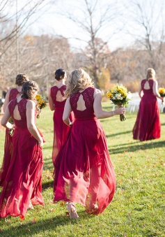 Elegant A-line V-neck Chiffon Bridesmaid Dress-Long Prom dress with Lace top