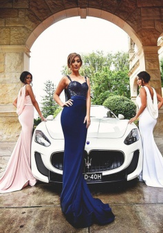 Long Spaghetti  Stunning  Prom/ Bridesmaid  Dresses With Shawl