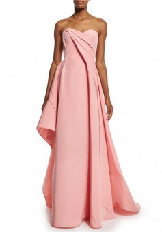 High Quality Sweetheart Sweep Train Pink Bridesmaid Dress with Pleats