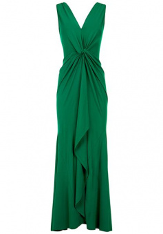 Simple V Neck Green Long Mother Prom Dress