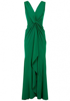 Simple V Neck Green Long Mother Prom Dress