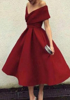 Vintage Off Shoulder A-Line Short Homecoming Dresses