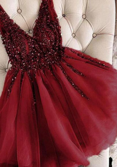 Sexy Burgundy Short homecoming dress Junior Graduation Gown