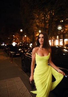 Sexy Chiffon Yellow Prom Dresses