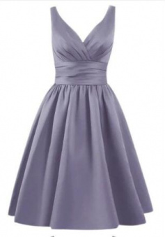 Simple A-Line Stylish Sleeveless V Neck Homecoming Dresses