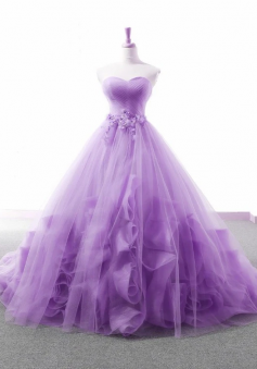 New Style Light Purple Sweetheart Tulle Ball Gown Formal Dress